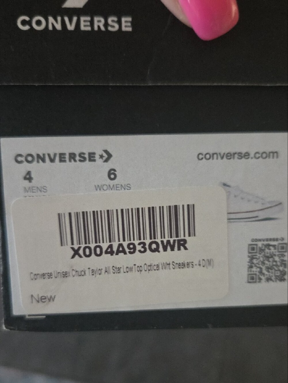Converse White Low Top Sneakers with Red Trim - Picture 3 of 7